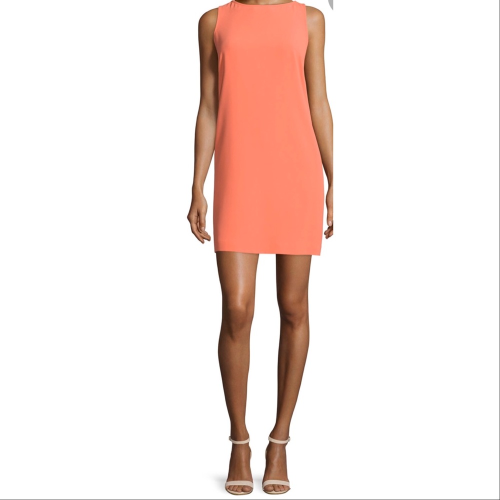 Trina Turk Womens Dress Shift Open Back Orange 8